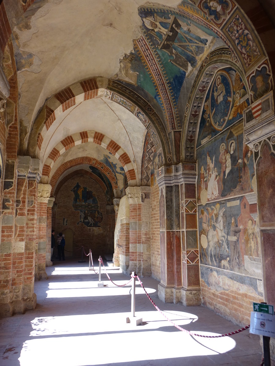 Albugnano, Fresken im Kreuzgang der Abtei St. Maria di Vezzolano (04.10.2018)