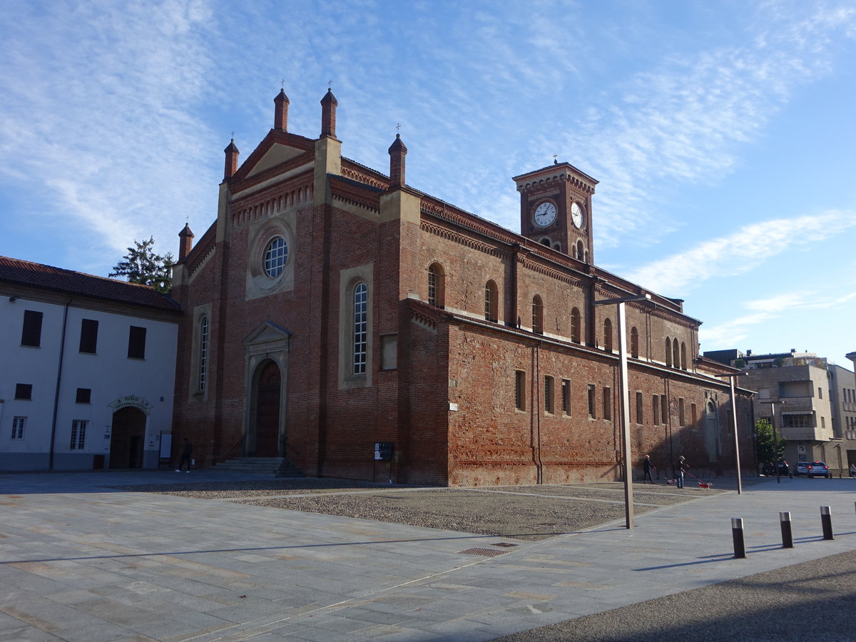 Alessandria, Kirche St. Maria di Castello, gotische Kirche erbaut im 14. Jahrhundert (02.10.2018)