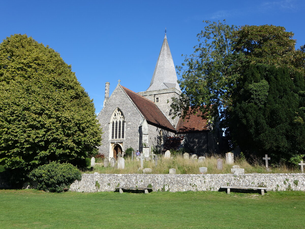 Alfriston, Pfarrkirche St. Andrew, erbaut von 1366 bis 1370 (04.09.2023)