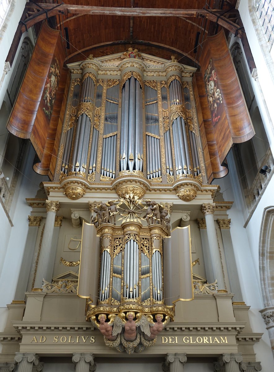 Alkmaar, Orgel in der Grote Kerk, erbaut von 1641 bis 1643 durch Jacob van Campen (26.08.2016)
