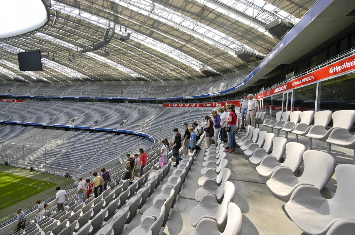 Allianz Arena in Mnchen. Aufnahme: August 2008.
