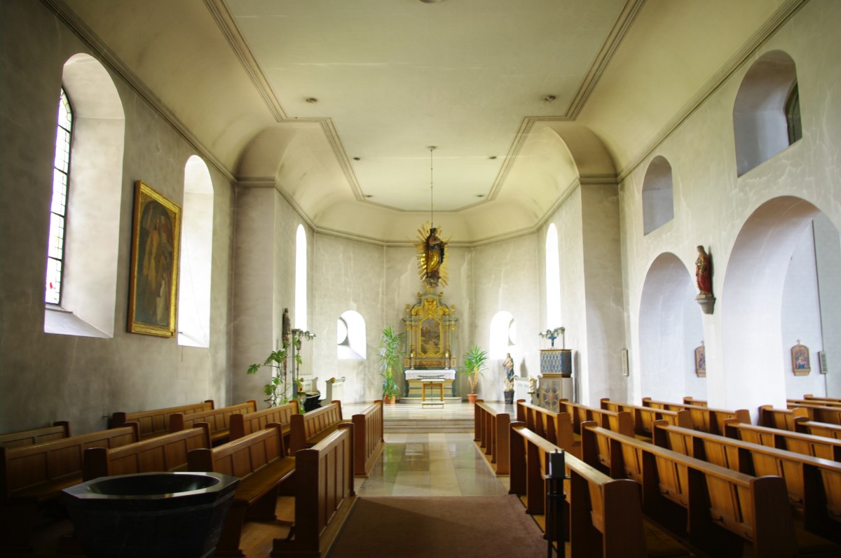 Alme, flachgedeckter Brucksteinsaal der St. Ludgerus Kirche (01.08.2011)