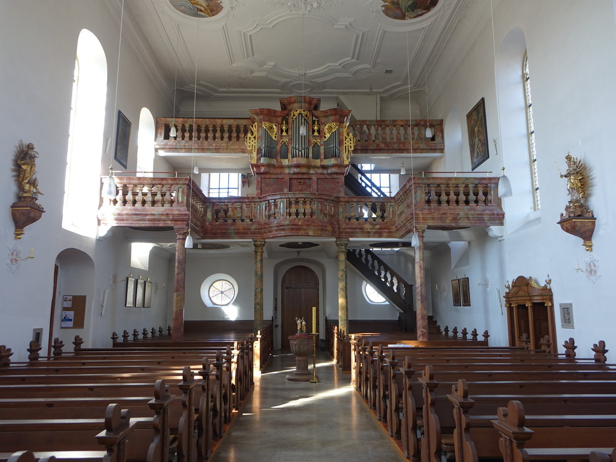 Alsleben, Orgelempore in der kath. Pfarrkirche St. Kilian (15.10.2018)