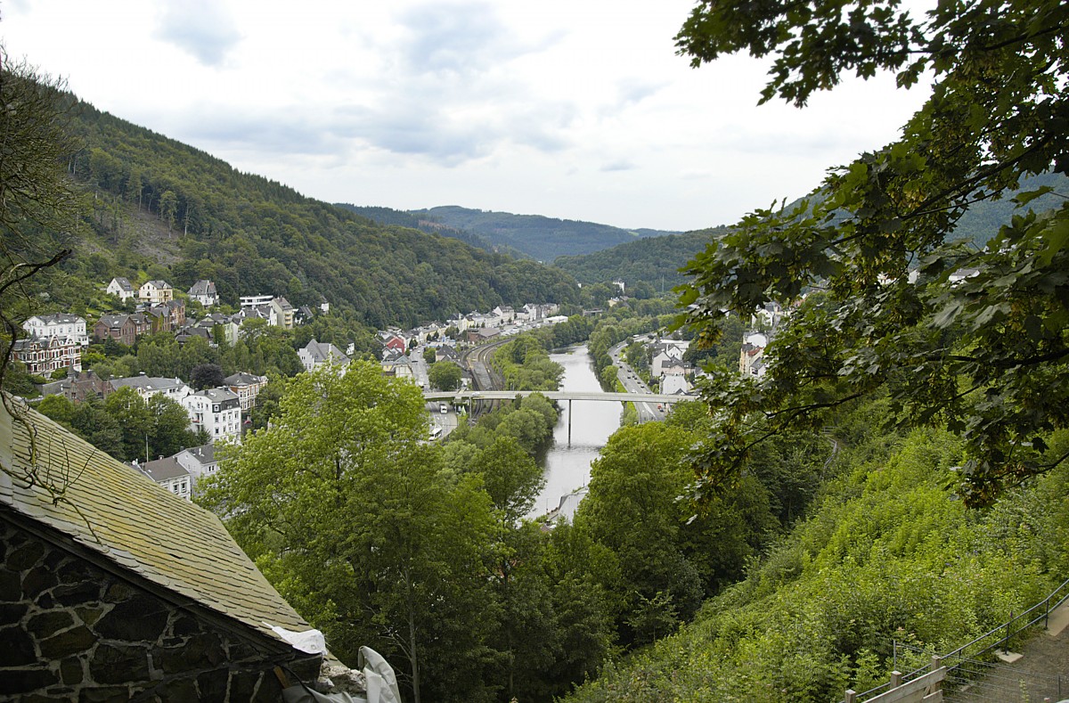 Altena von der Jugendherberge aus gesehen. Aufnahme: Juli 2007.