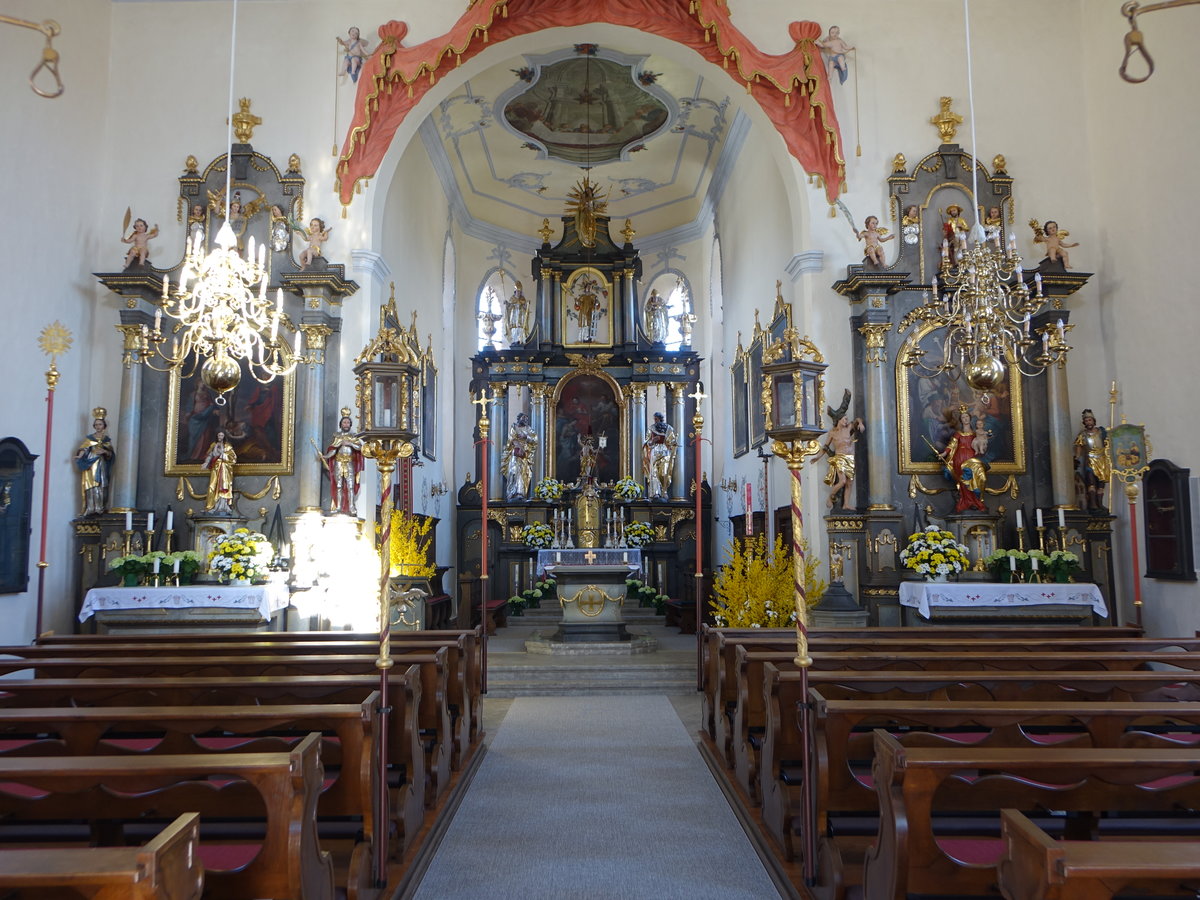 Altenbanz, sptbarocke Ausstattung in der Pfarrkirche St. Laurentius (07.04.2018)