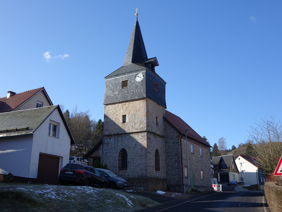Altendambach, evangelische Kirche, erbaut 1617 (27.02.2022)