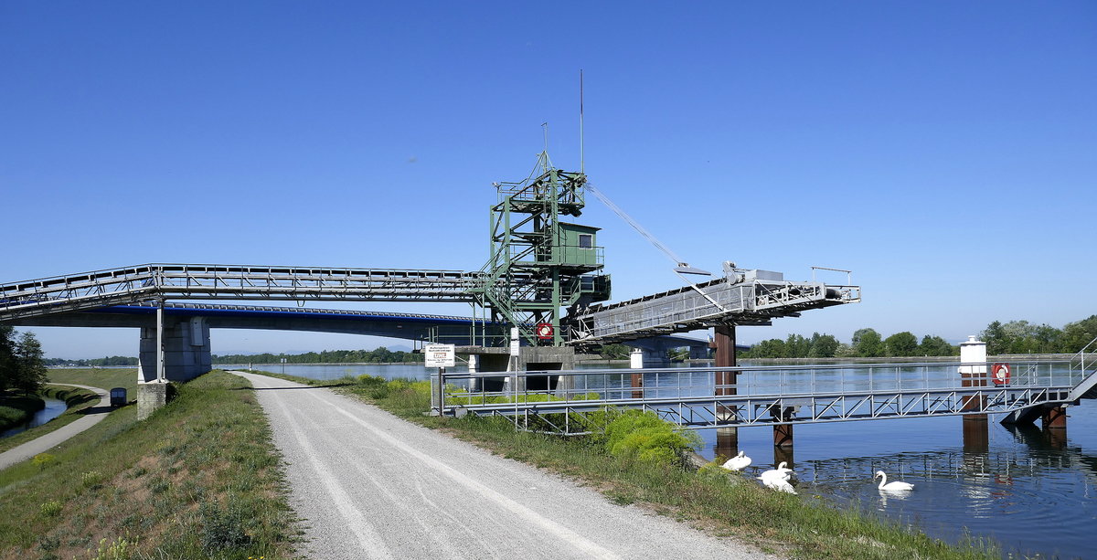 Altenheim, die Kiesverladestation am Rhein, Mai 2020