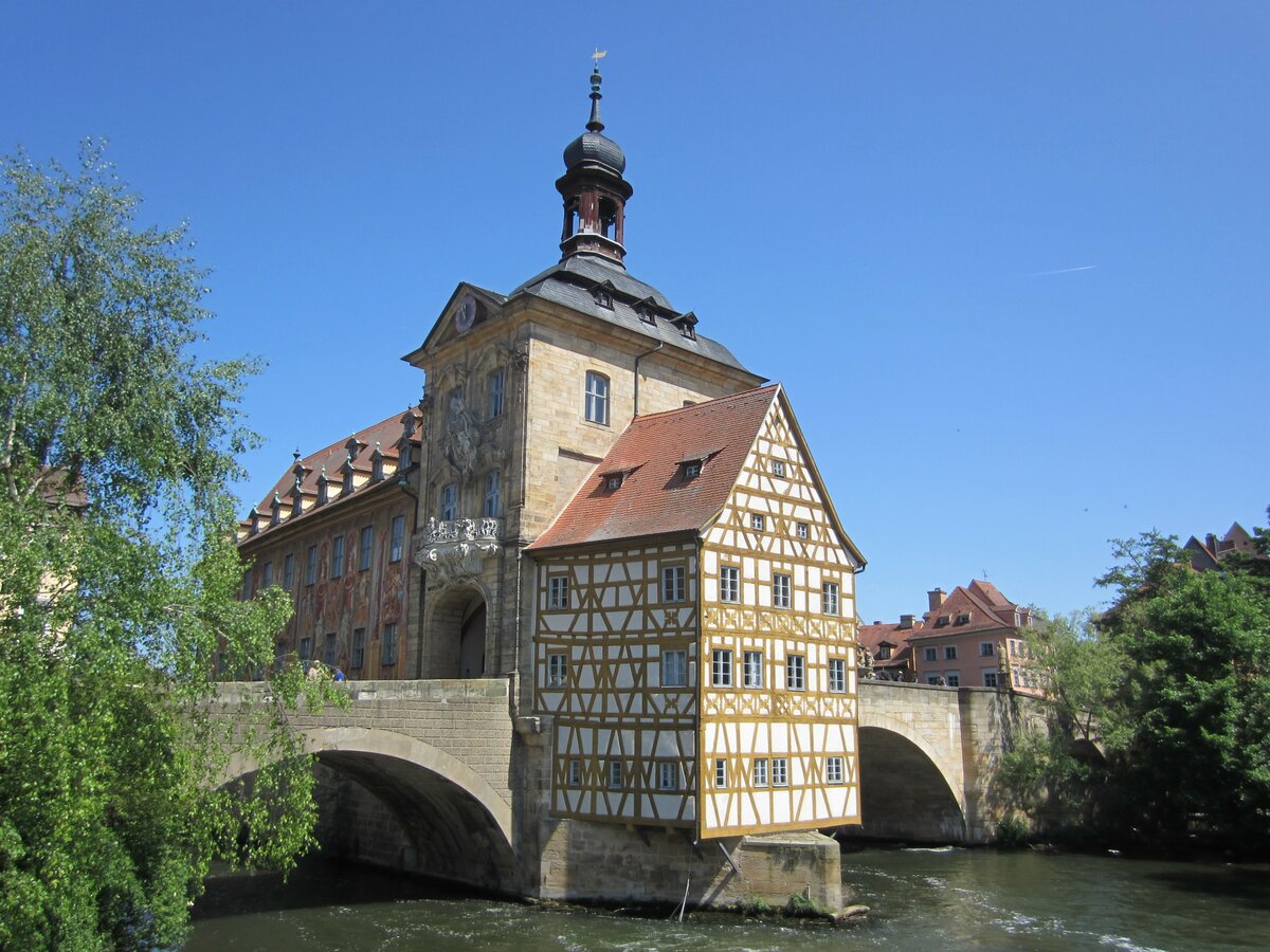 Altes Rathaus in Bamberg an der Regnitz. Aufnahme vom 25.05.2023
