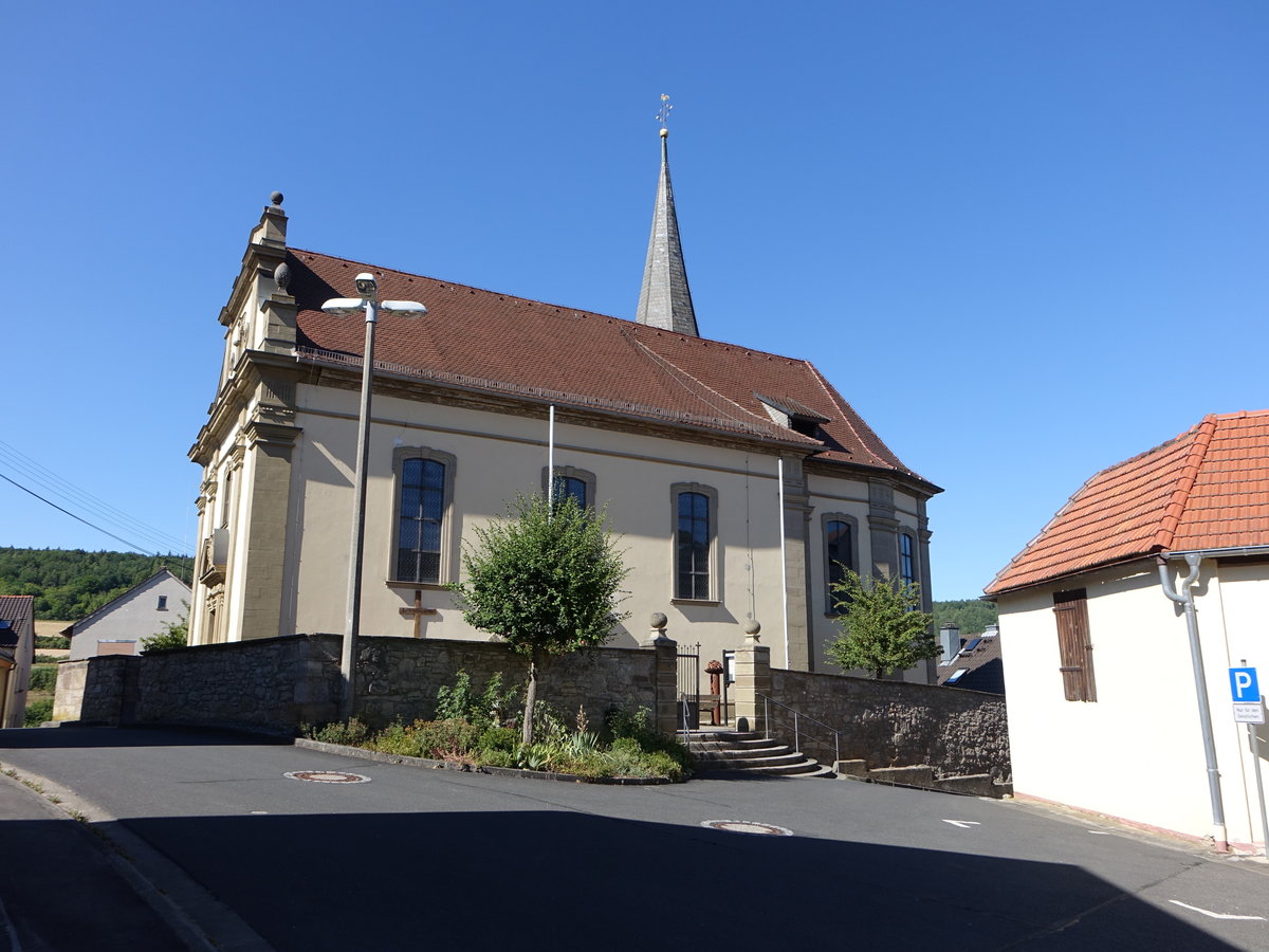 Althausen, Pfarrkirche St. Cyriakus, erbaut 1750 (07.07.2018)