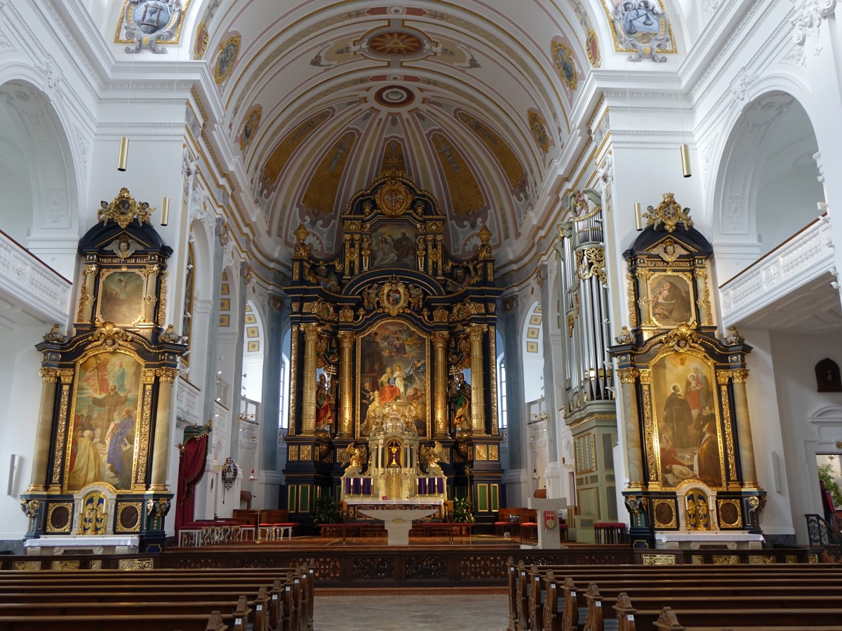 Alttting, Altre in der Wallfahrtsbasilika St. Anna, neubarockbau, erbaut von 1910 bis 1912 durch Johann Baptist Schrott (14.02.2016)