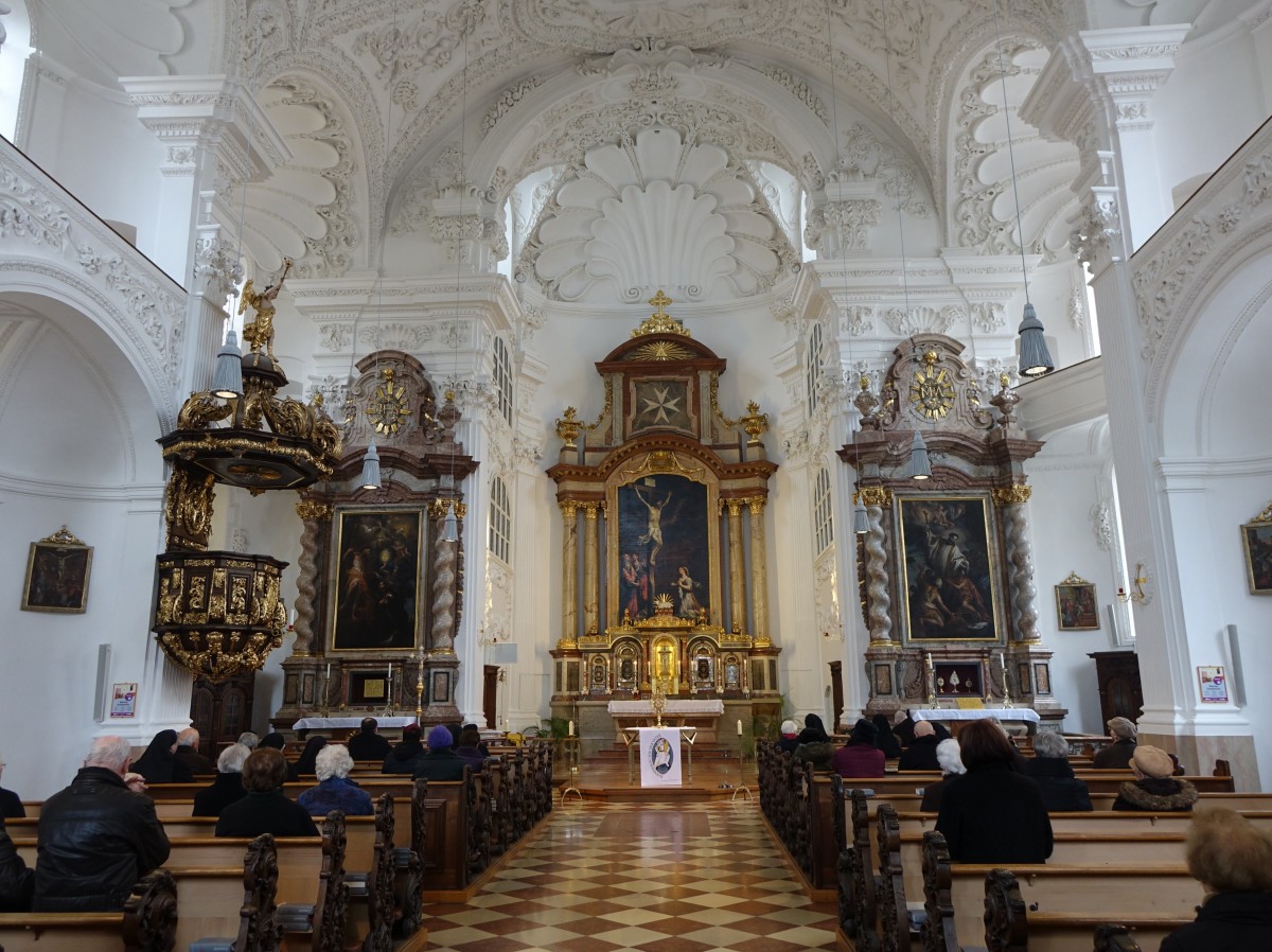 Alttting, barocker Innenraum der St. Magdalena Kirche (14.02.2016)