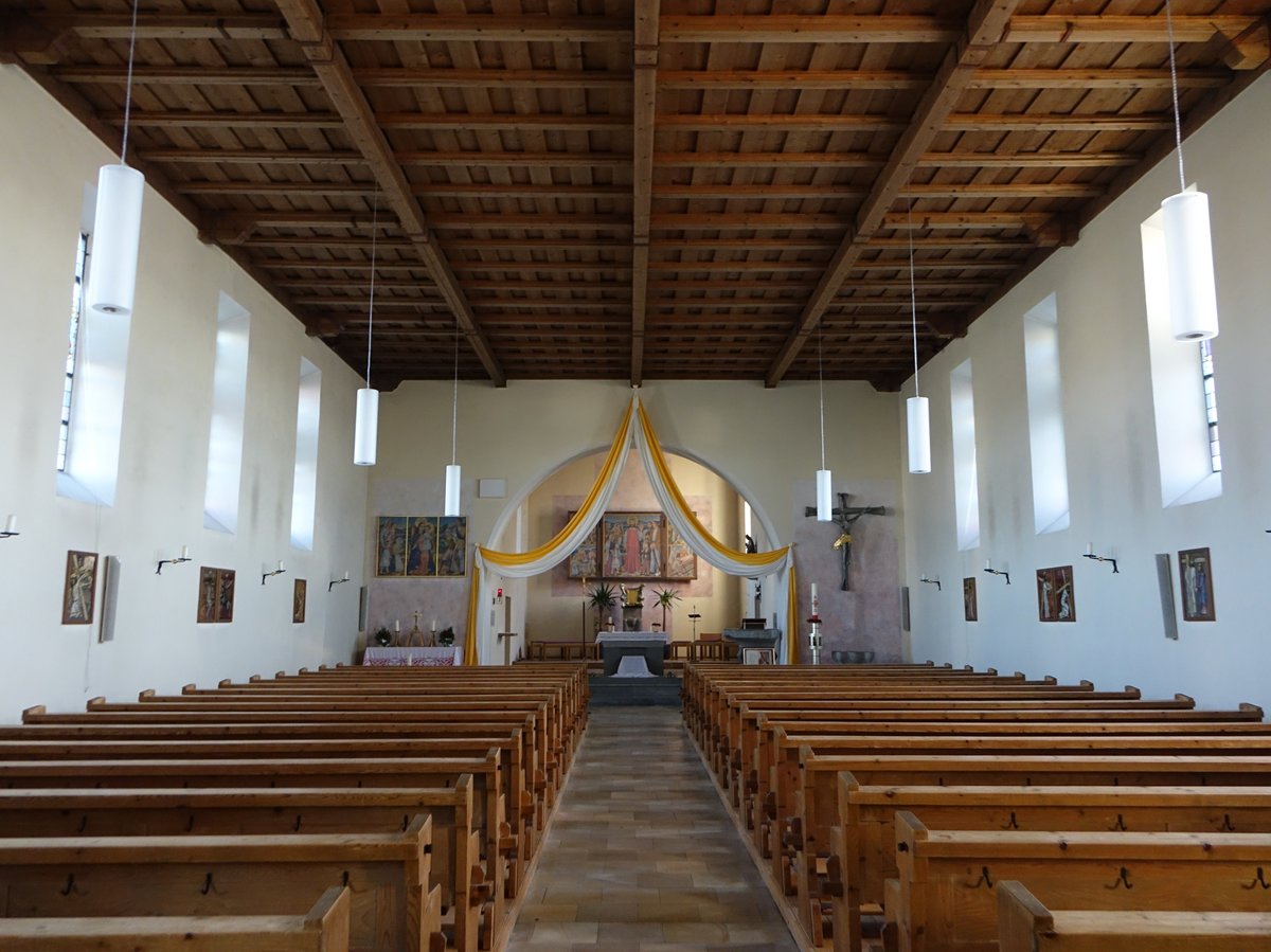 Altreichenau, Innenraum der kath. Pfarrkirche St. Sigismund, erbaut 1932 (22.10.2018)