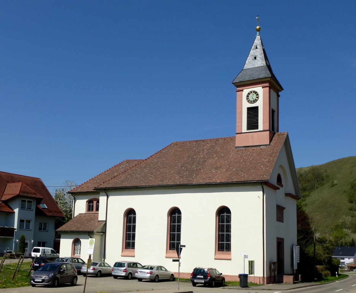 Altvogtsburg im Kaiserstuhl, die Kirche im Weinbrennerstil, April 2013