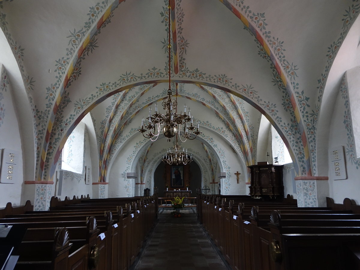 Alum, Innenraum der Ev. Kirche, Kanzel von 1602 (21.09.2020)