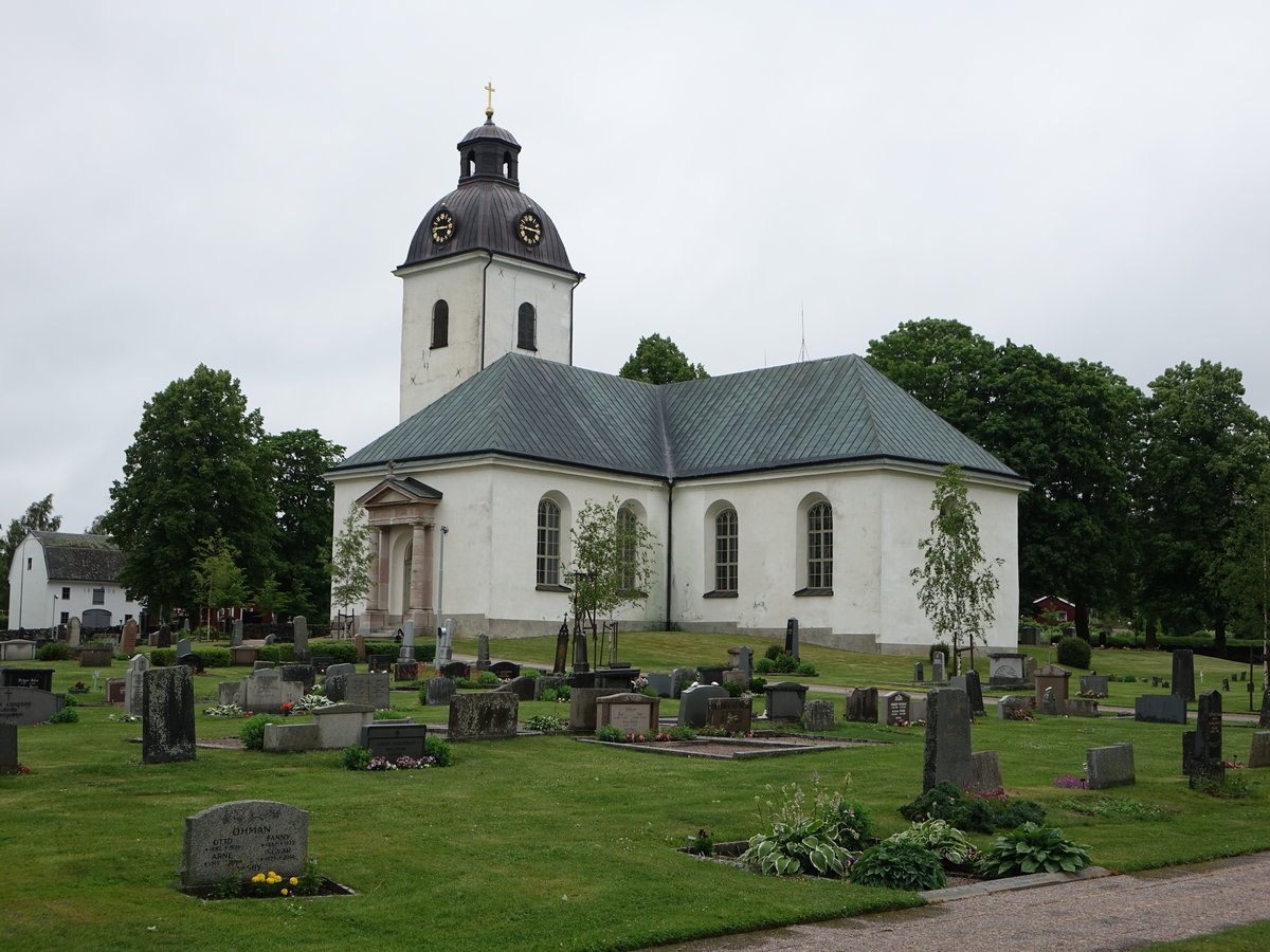 Alunda, Ev. Kirche, erbaut von 1780 bis 1787, restauriert 1937 durch Architekt rland Noreen (24.06.2017)