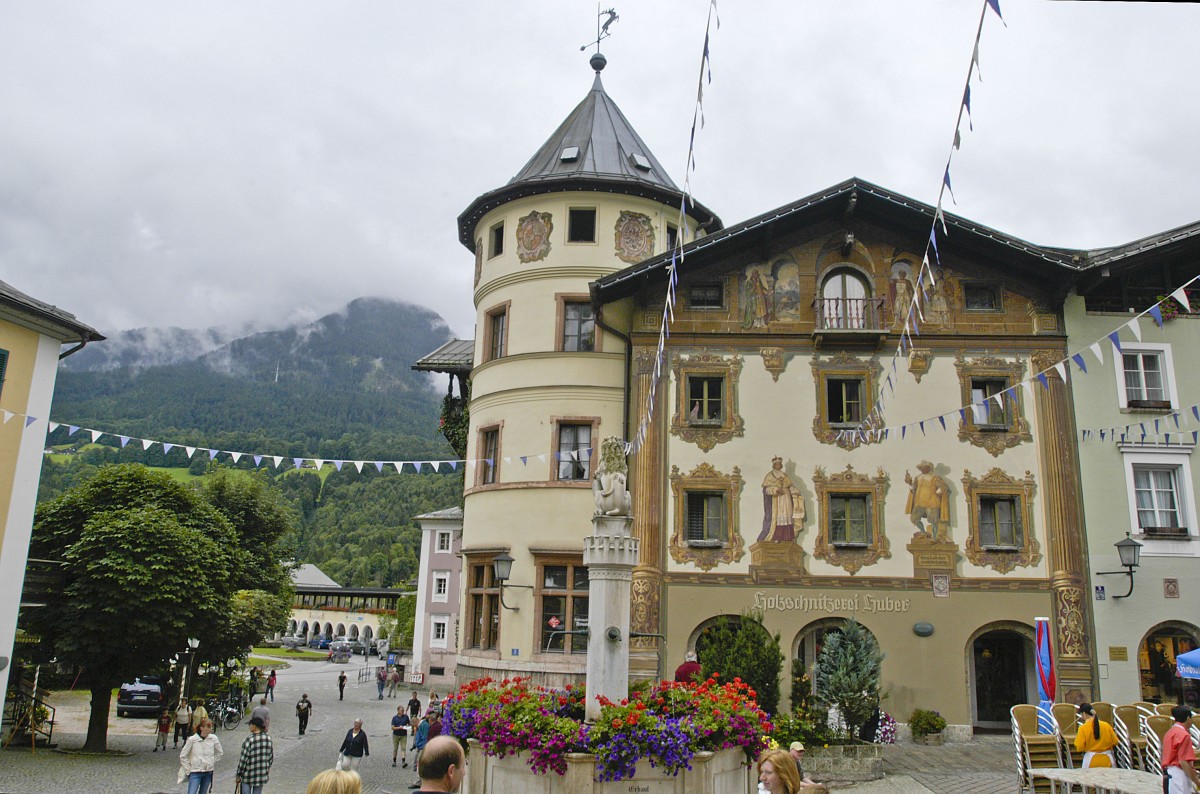 Am Markplatz in Berchtesgaden. Aufnahme: Juli 2008.