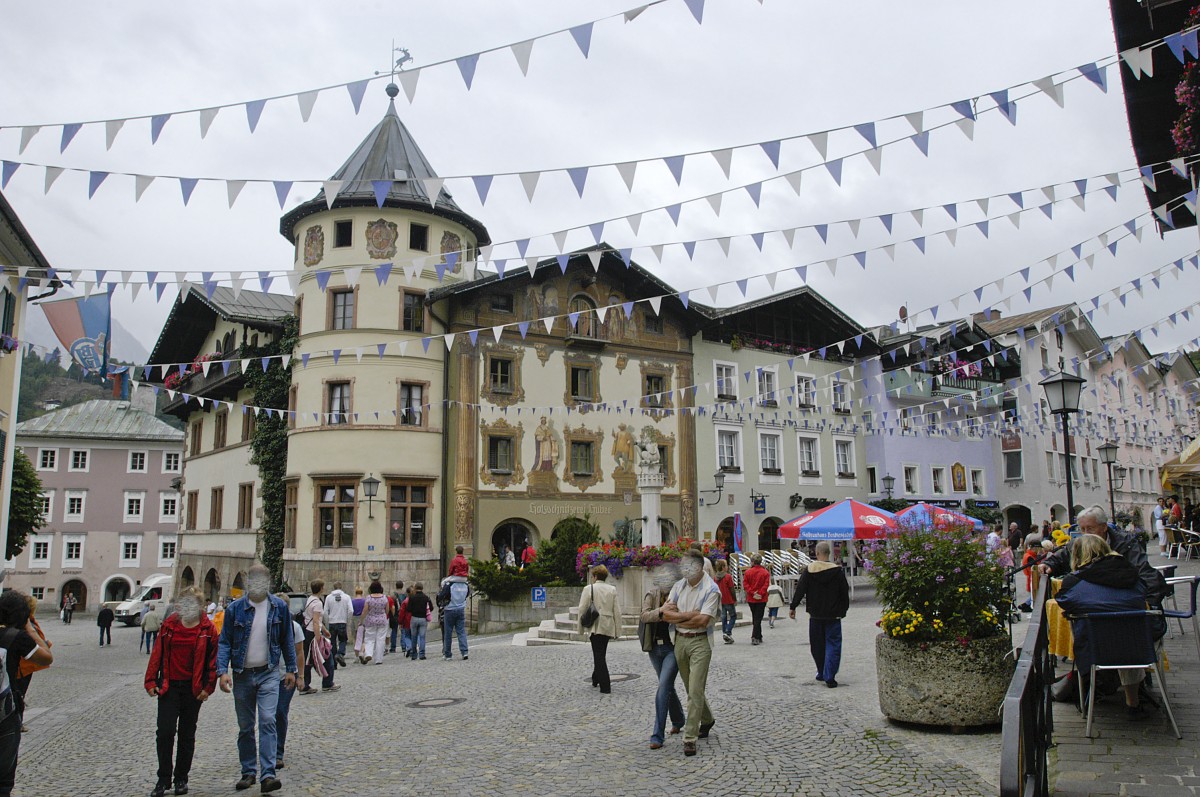 Am Markplatz in Berchtesgaden. Aufnahme: Juli 2008.