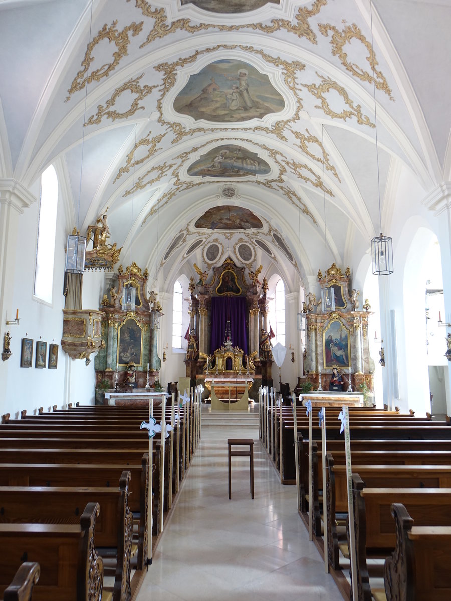 Amerang, barocker Innenraum der Pfarrkirche St. Rupertus (02.04.2017)