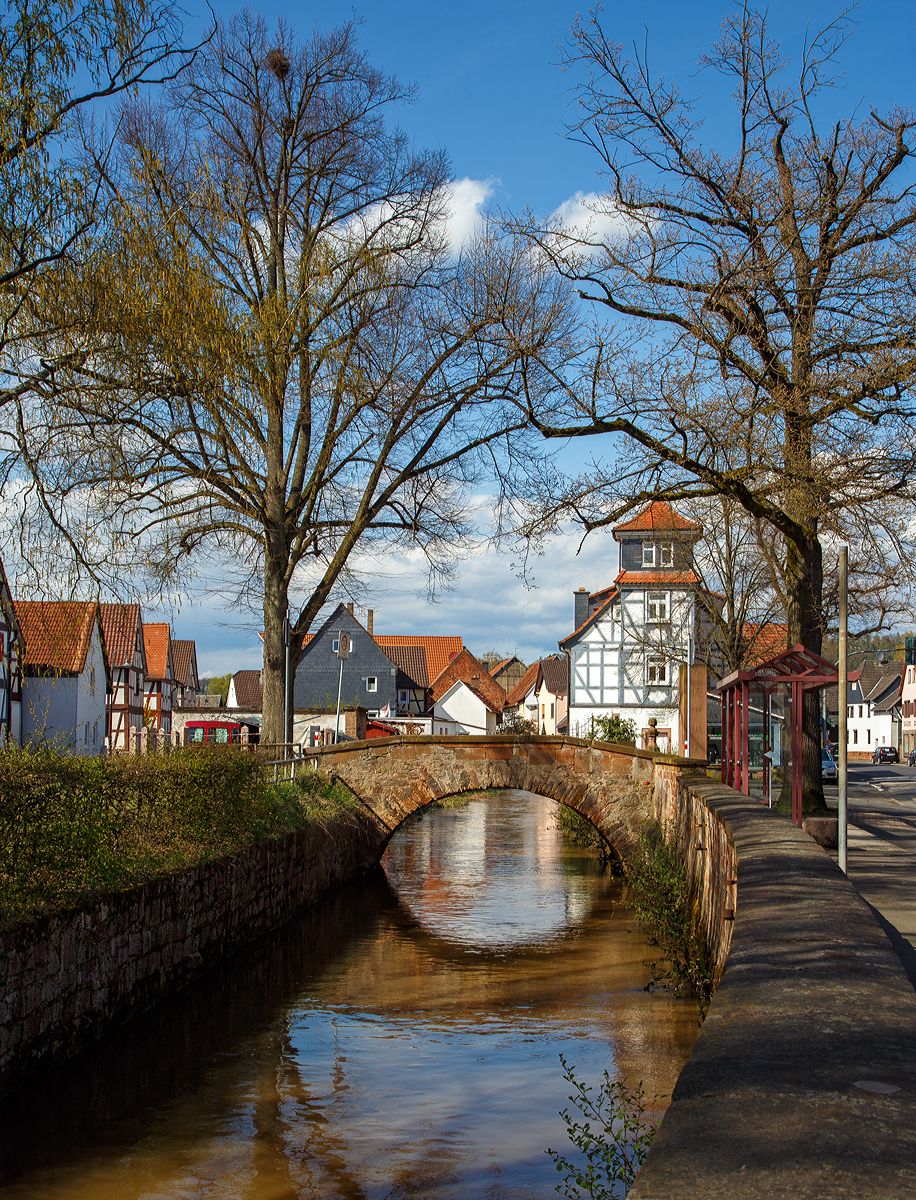 
An der Bleichenbach in Bleichenbach am 14.04.2018. Bleichenbach ist ein Stadtteil von Ortenberg (Hessen) im Wetteraukreis in Hessen. 