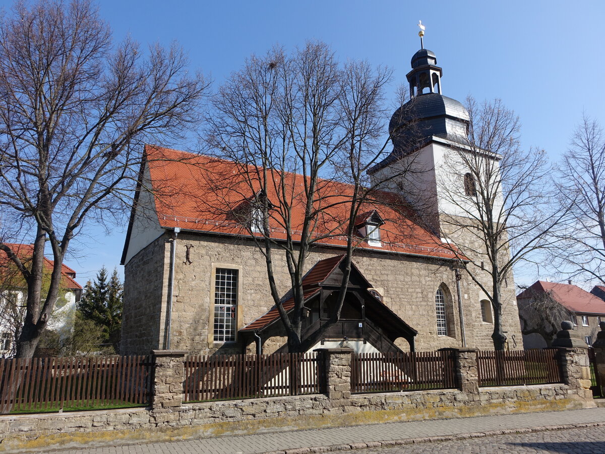 Andisleben, evangelische St. Peter und Paul Kirche, erbaut ab 1734 (07.04.2023)