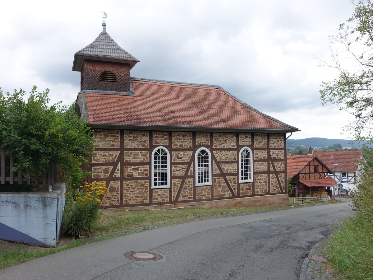 Anraff, evangelische Kirche, erbaut 1827 aus Bruchsteinen (05.08.2022)