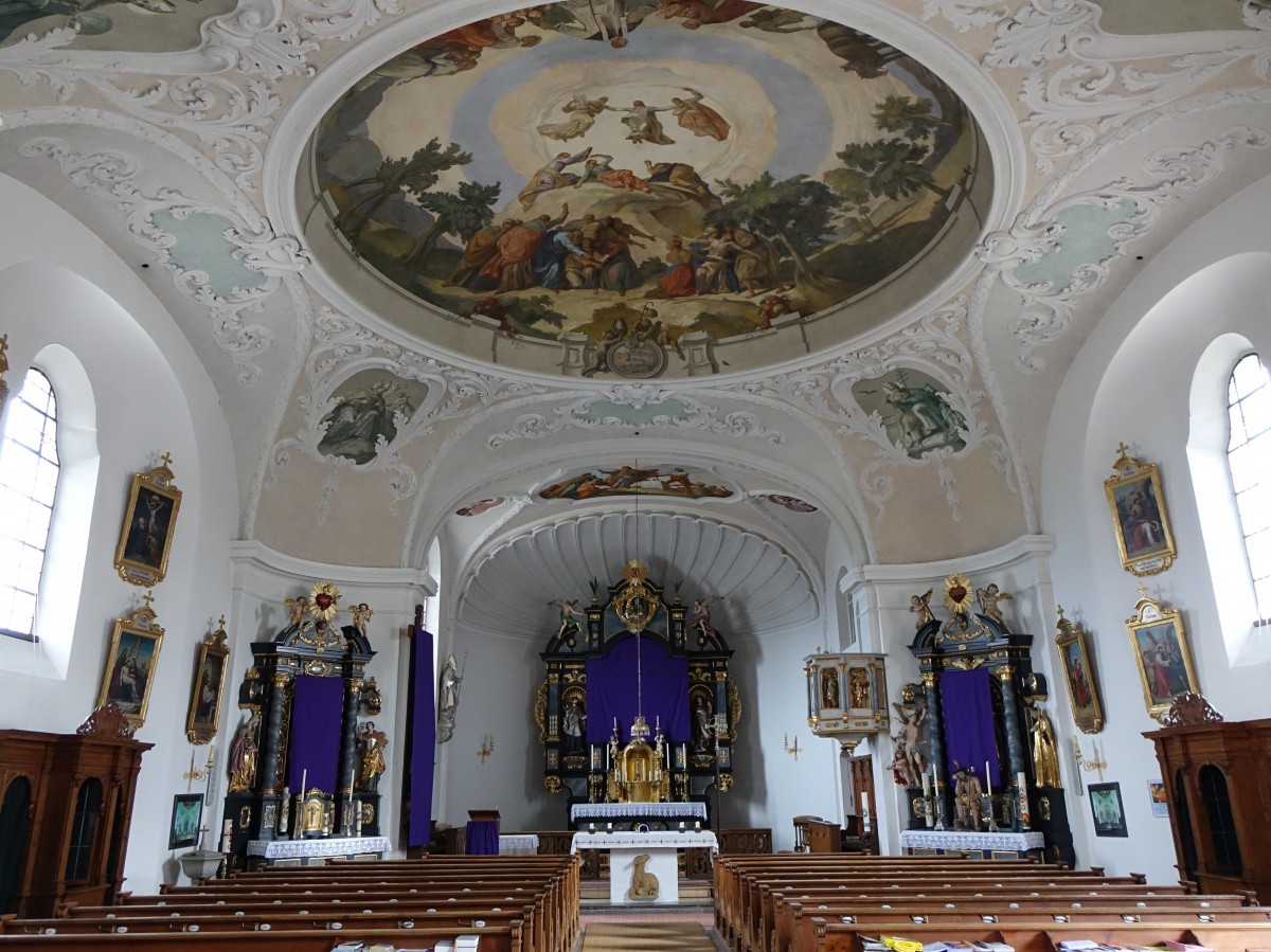 Antholing, Innenraum der St. Jakobus Kirche (09.02.2016)