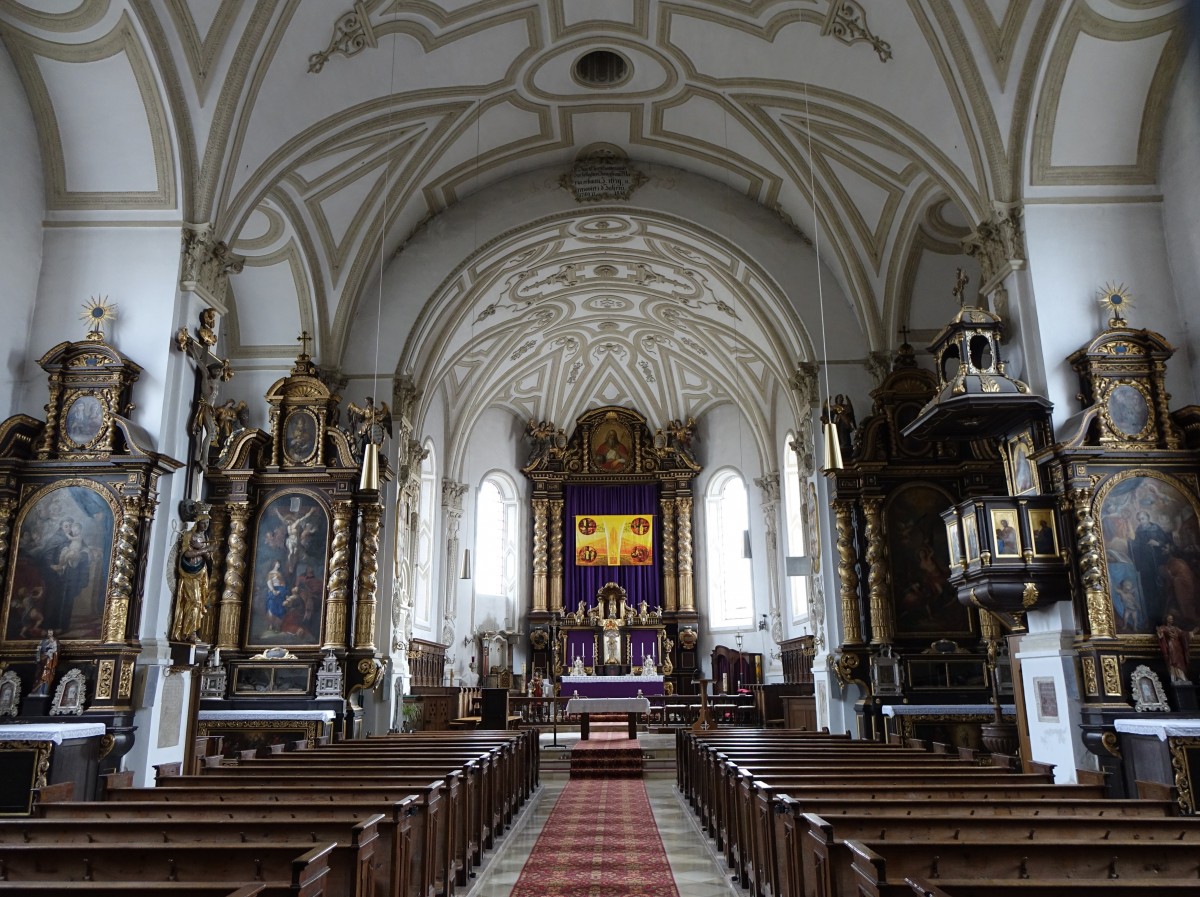 Anzing, Innenraum der Maria Geburt Kirche (09.02.2016)