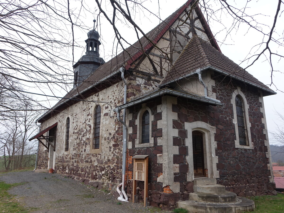 Appenrode, evangelische St. Jacobi Kirche, erbaut 1720 (22.03.2024)
