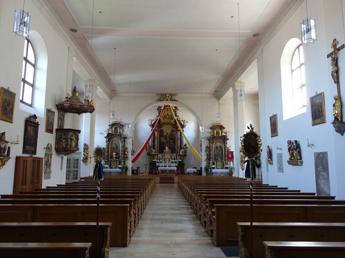 Arberg, Innenraum der St. Blasius Kirche (04.06.2015)