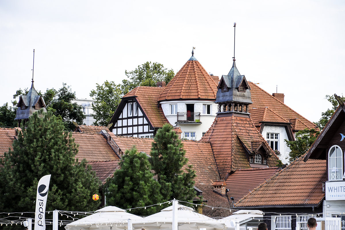 Architektur aus der deutschen Grnderzeit in Zoppot / Sopot. Aufnahme: 11. August 2019.