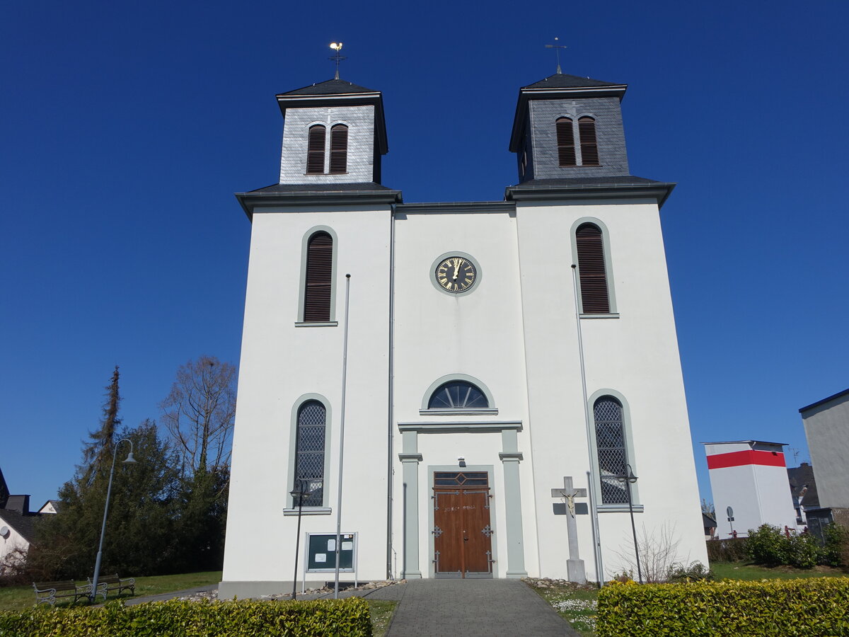 Arfurt, katholische Pfarrkirche St. Lambertus, erbaut 1828 (19.03.2022)