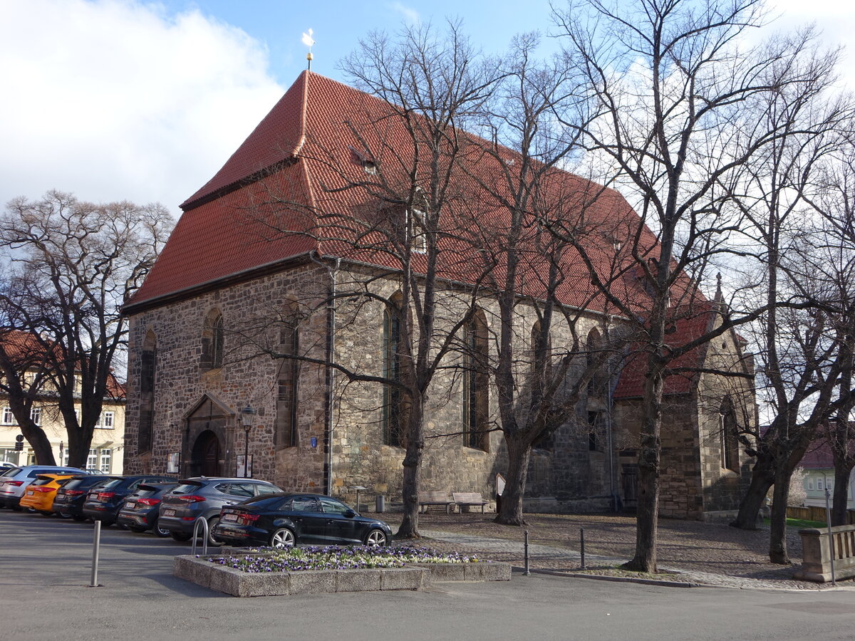 Arnstadt, Johann-Sebastian-Bach-Kirche, erbaut von 1676 bis 1683 auf den Fundamentresten der 1581 abgebrannten 
St.-Bonifatius-Kirche (16.04.2022)