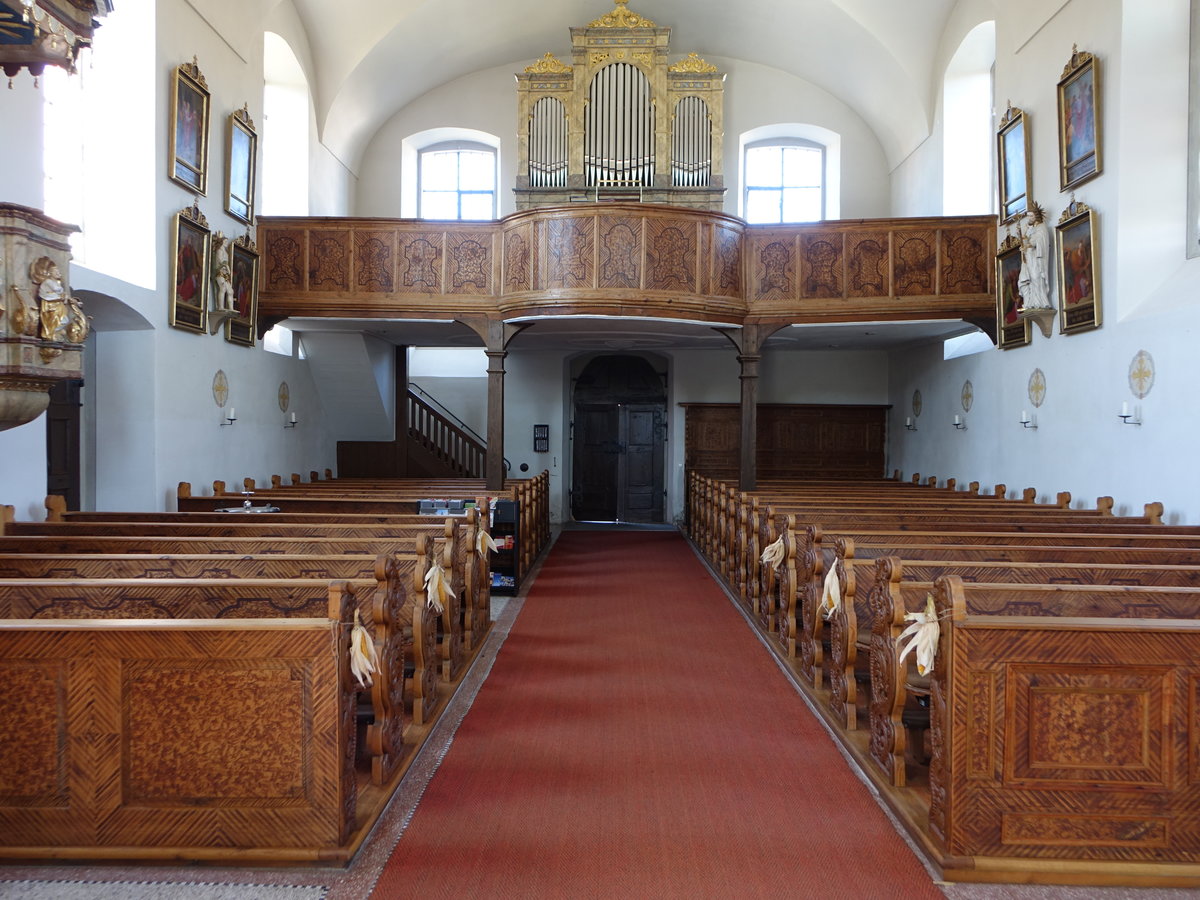 Arnstein, Orgelempore in der kath. Pfarrkirche St. Nikolaus (14.10.2018)