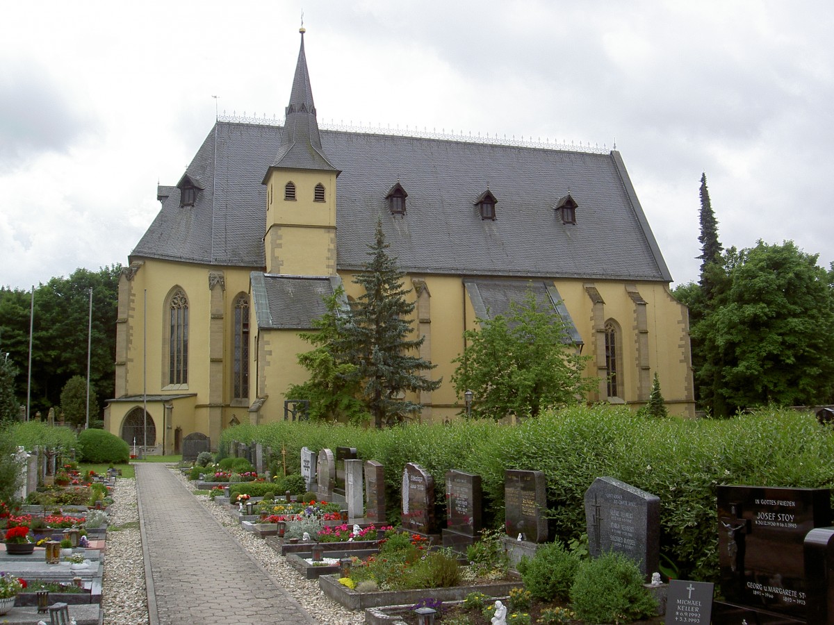 Arnstein, Wallfahrtskirche Maria Sondheim, erbaut von 1444 bis 1445, dreischiffige gotische Hallenkirche (17.06.2012)
