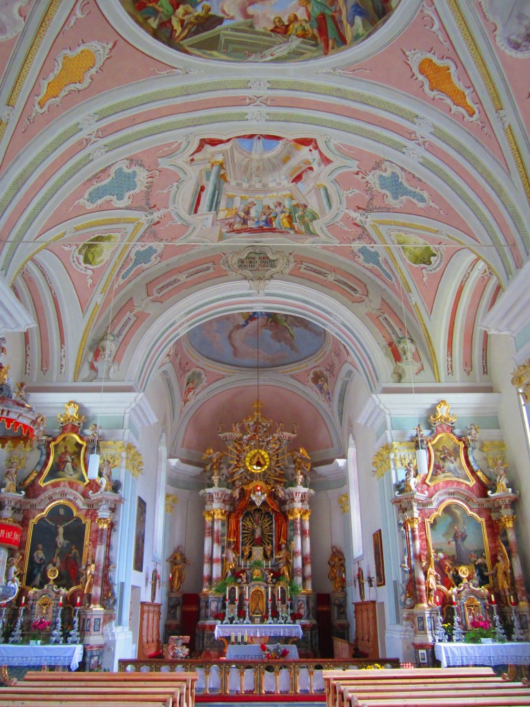 Asch, Wallf. Kirche Maria Himmelfahrt, Gewlbemalereien und Altarbilder von Josef Anton Zoller (18.09.2014)