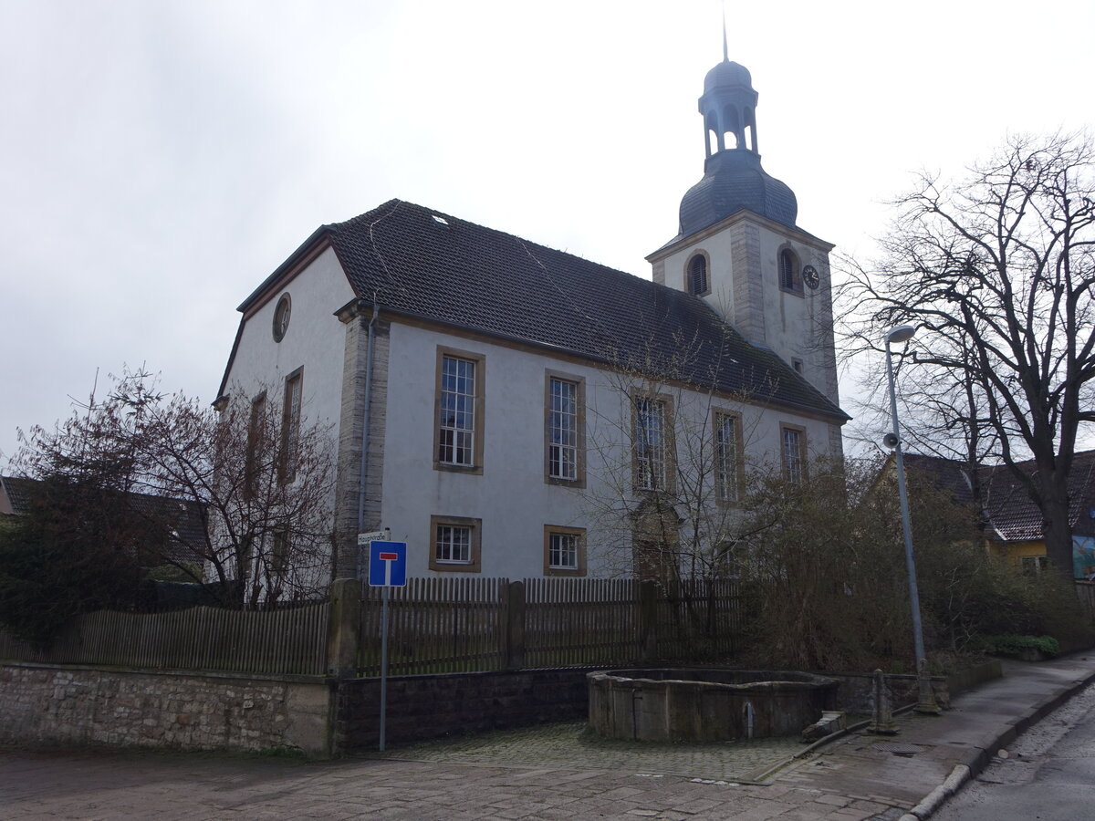 Aschara, evangelische St. Petri Kirche, erbaut von 1749 bis 1750 (25.03.2023)
