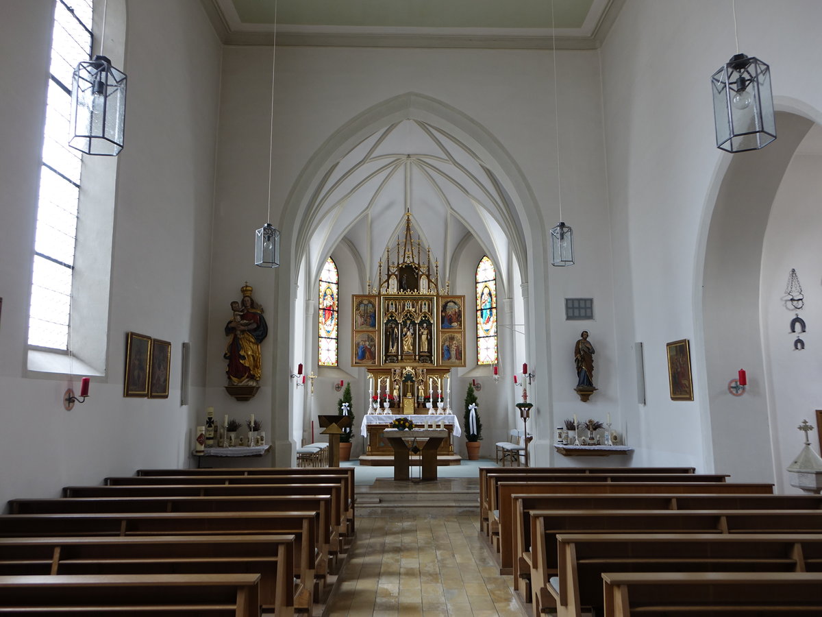 Asenham, Innenraum der kath. Pfarrkirche St. Leonhard (20.10.2018)