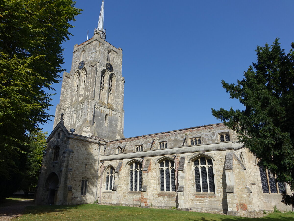 Ashwell, Pfarrkirche St. Mary, erbaut im 14. Jahrhundert (09.09.2023)