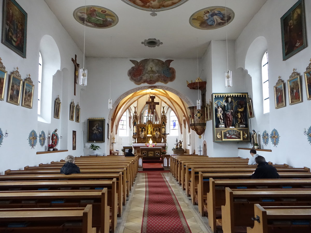 Aufhausen, neugotischer Hochaltar von 1889 in der St. Bartholomus Kirche (28.02.2017)