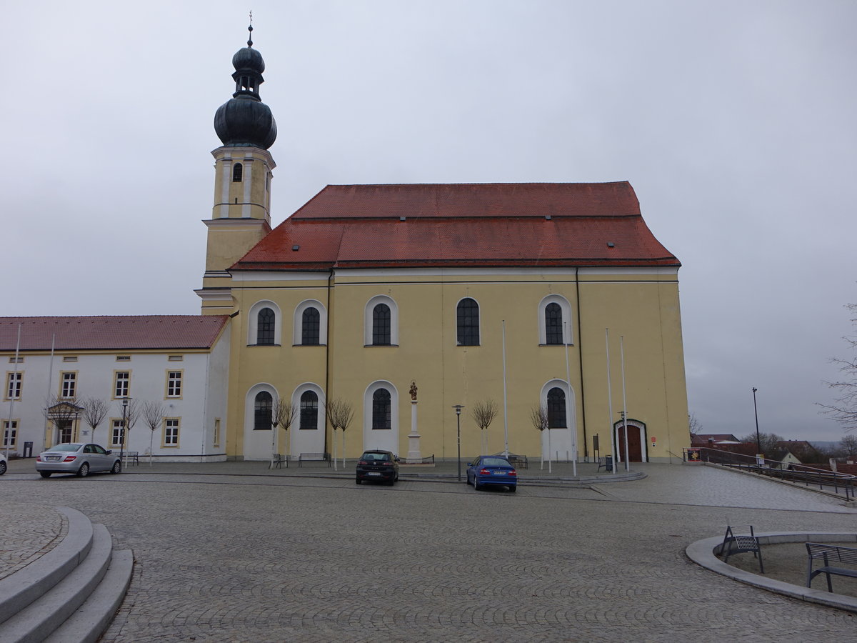 Aufhausen, Wallfahrtskirche Maria Schnee, 1736 von Baumeister Johann Michael Fischer errichtet (28.02.2017)