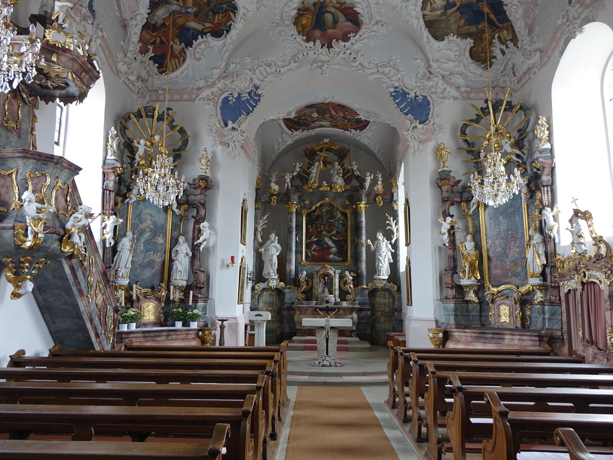 Augsfeld, Innenraum der St. Kilian Kirche (25.03.2016)