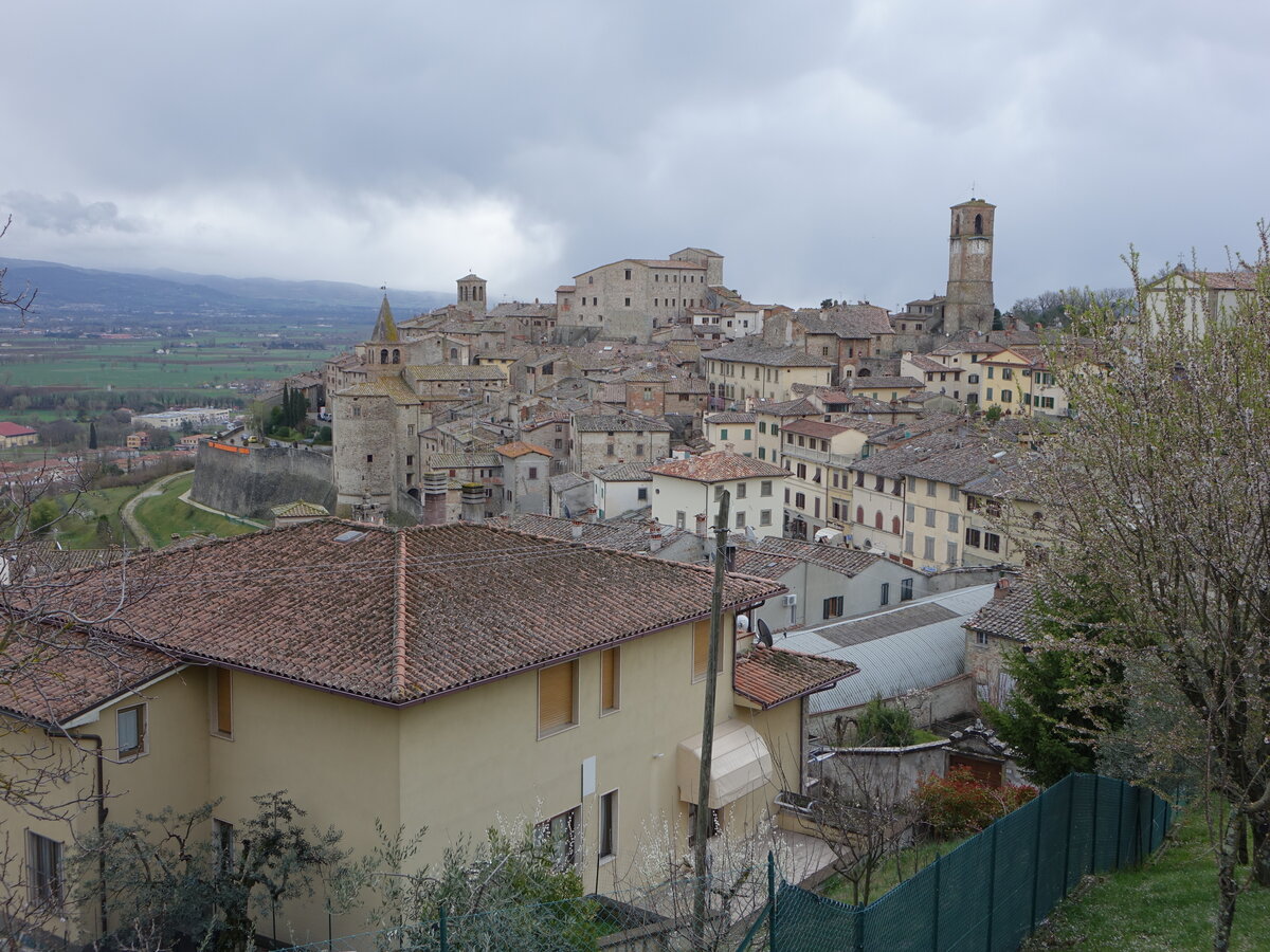 Ausblick auf den antiken Stadtkern von Anghiari (02.04.2022)