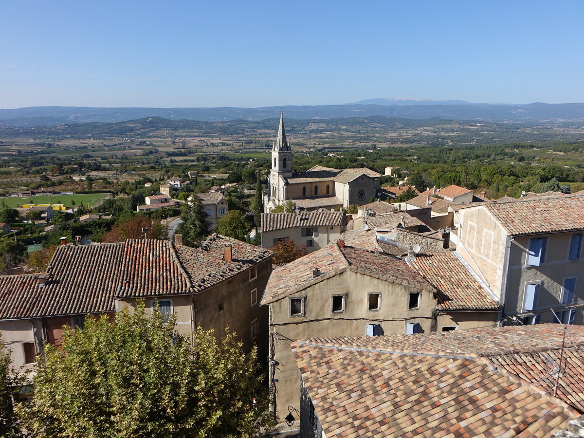 Ausblick auf den Ort Bonnieux mit der Saint-Saveur Kirche (24.09.2017)