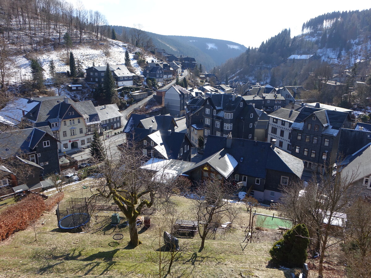 Ausblick vom Kirchberg auf Lauscha im Thringer Schiefergebirge (27.02.2022)