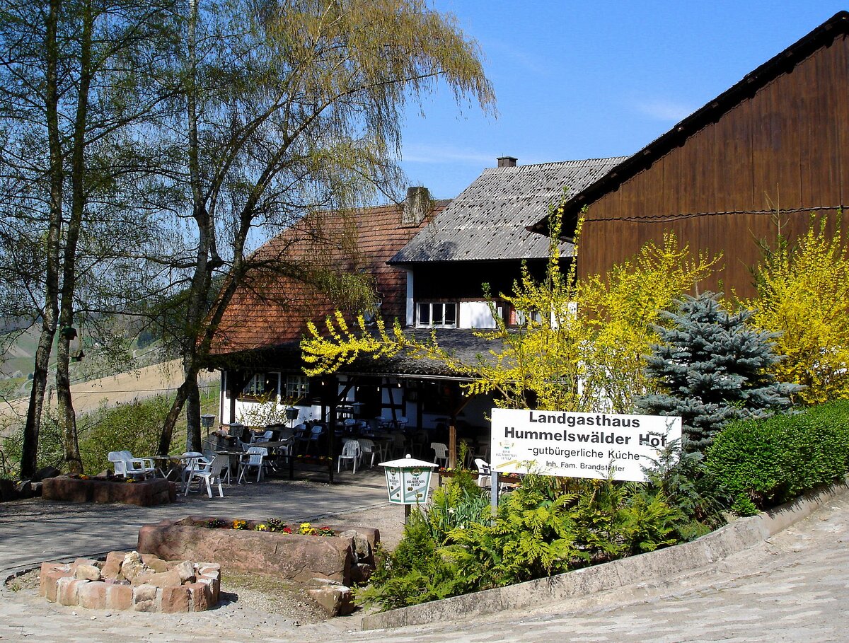 Ausflugsgaststtte  Hummelswlder Hof , in den Weinbergen der Ortenau nahe Durbach, April 2006