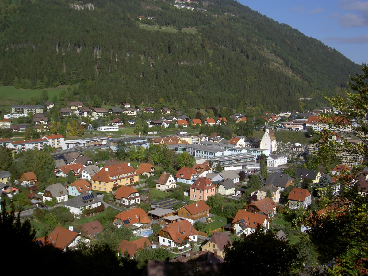 Aussicht auf Murau mit St. Anna Kirche (03.10.2013)