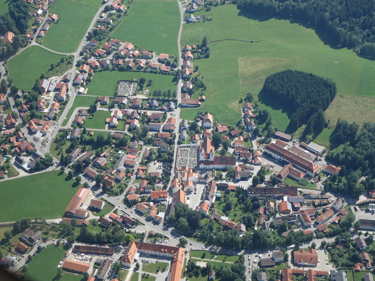 Aussicht auf Steingaden mit dem Welfenmnster (26.07.2015)