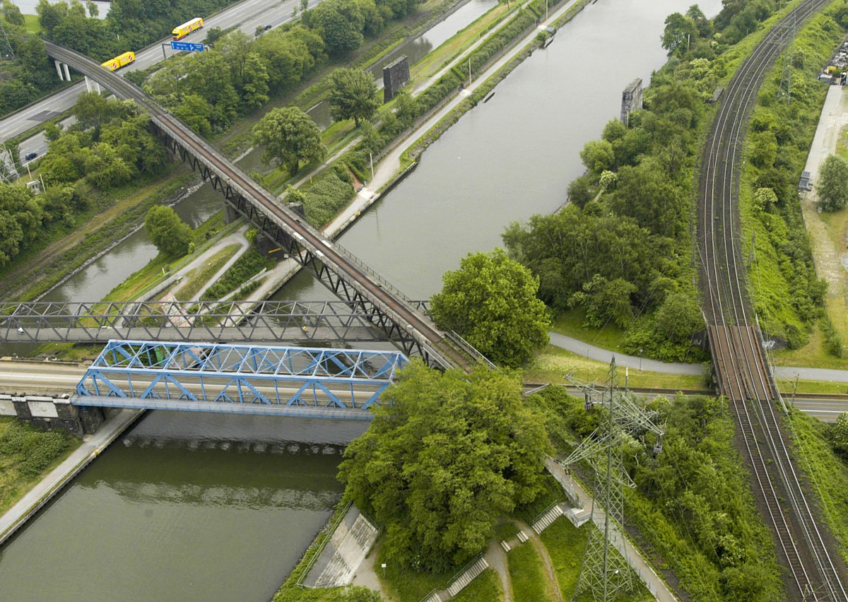 Aussicht vom Gasometer in Oberhausen. Aufnahme: Mai 2007.