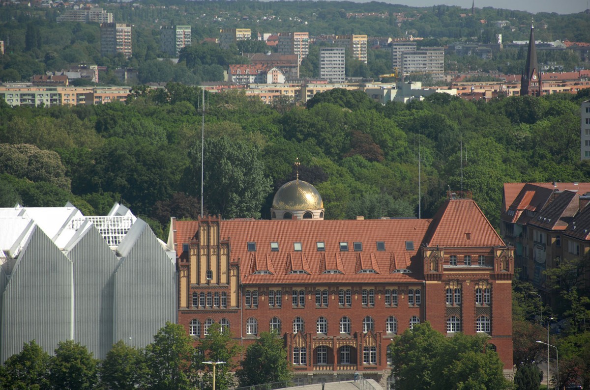 Aussicht von der Jakobskathedrale in Stettin (Katedra Świętego Jakuba).

Aufnahmedatum: 23. Mai 2015