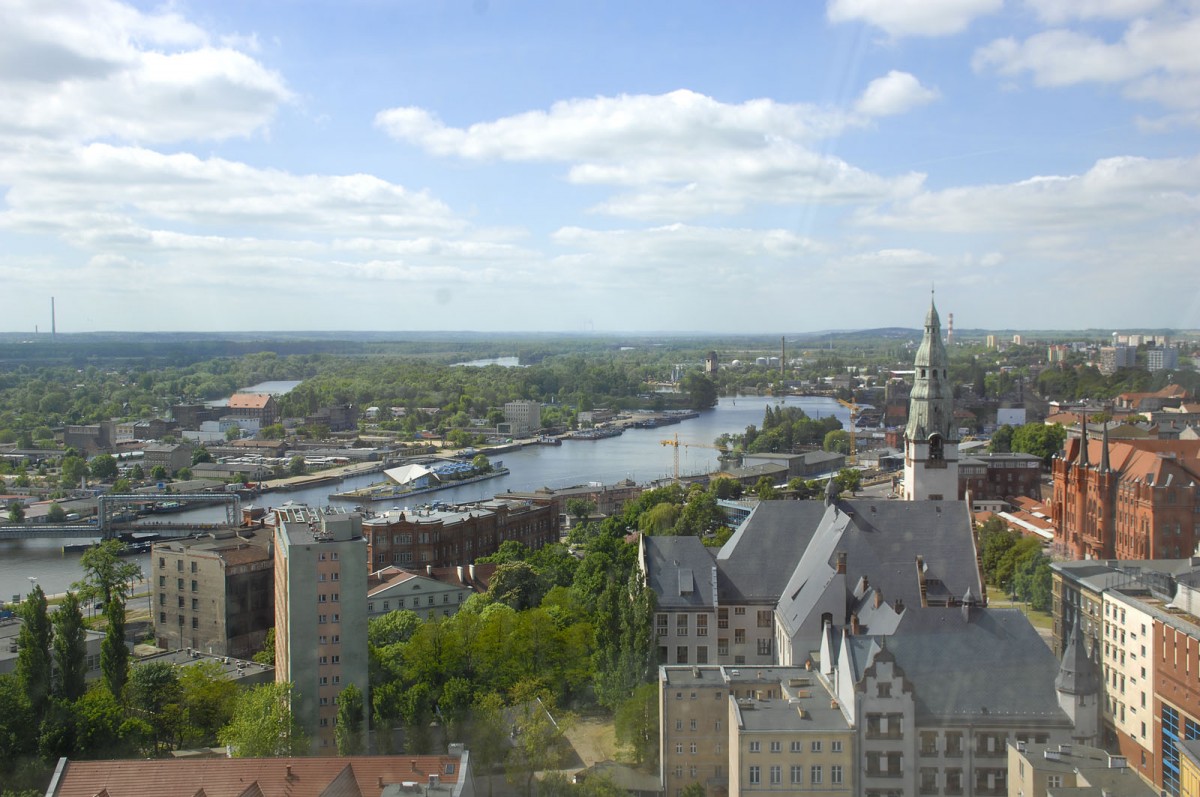 Aussicht von der Jakobskathedrale in Stettin (Katedra Świętego Jakuba).

Aufnahmedatum: 23. Mai 2015